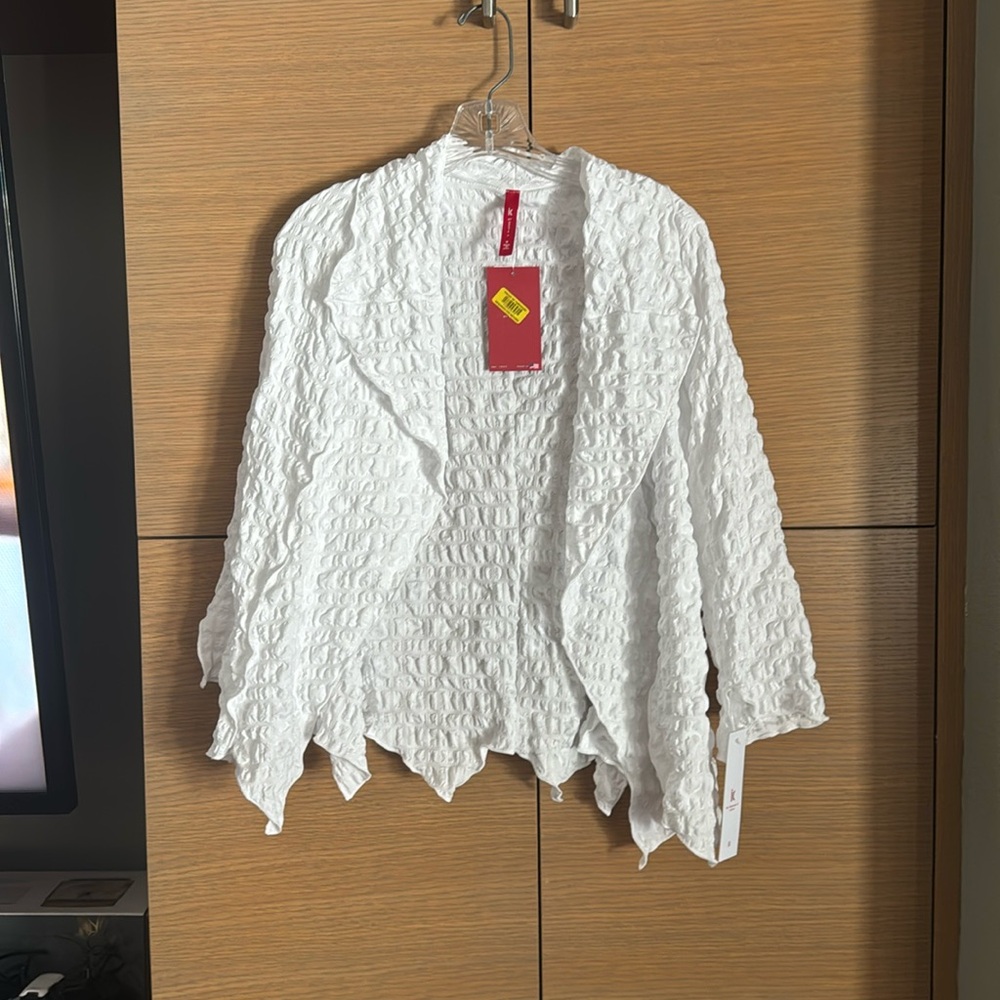 Textured white sweater